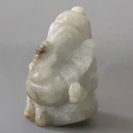 KG-080 Natural Genuine Pastel Green Jade Carved Lord Ganesh Ganesha India Hindu Hinism Buddha amulet om Statue. 